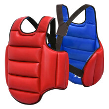 Boxing Body Protector Reversible XL, Kickboxing Muay Thai Chest Guard, Adjustable Heavy Punching Shield, Taekwondo Vest Red 180-200cm