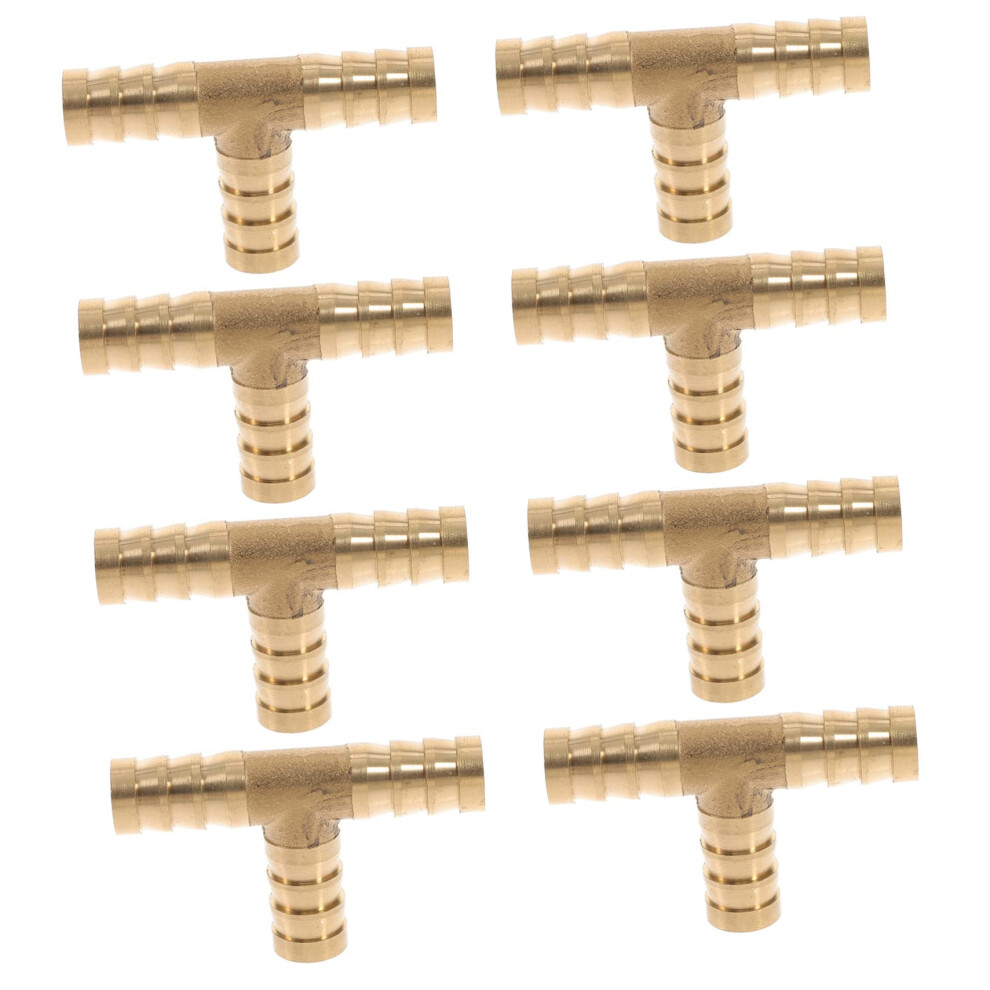 8Pcs Pex Tee Couplings Copper Crimp Fittings 1/2 Inch Hose Connectors For Plumbing And Hydraulic Systems 6447073392535
