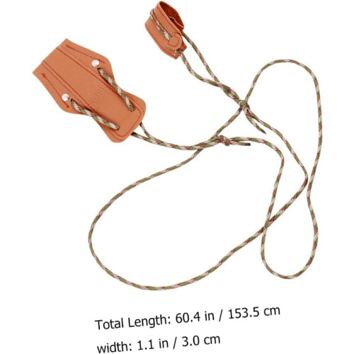 Recurve Stringer Tool - Durable Leather & Nylon Bow Stringing Device for Recurve & Longbow Assembly, Brown 2