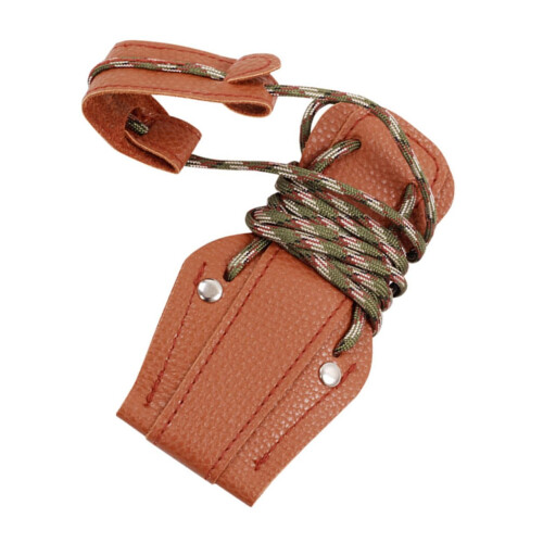 Recurve Stringer Tool - Durable Leather & Nylon Bow Stringing Device for Recurve & Longbow Assembly, Brown