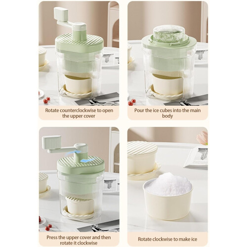 Handheld Ice Crusher Machine for Snow Cones, Practical Ice Shaver Device, Compact Design for Shaved Desserts 2
