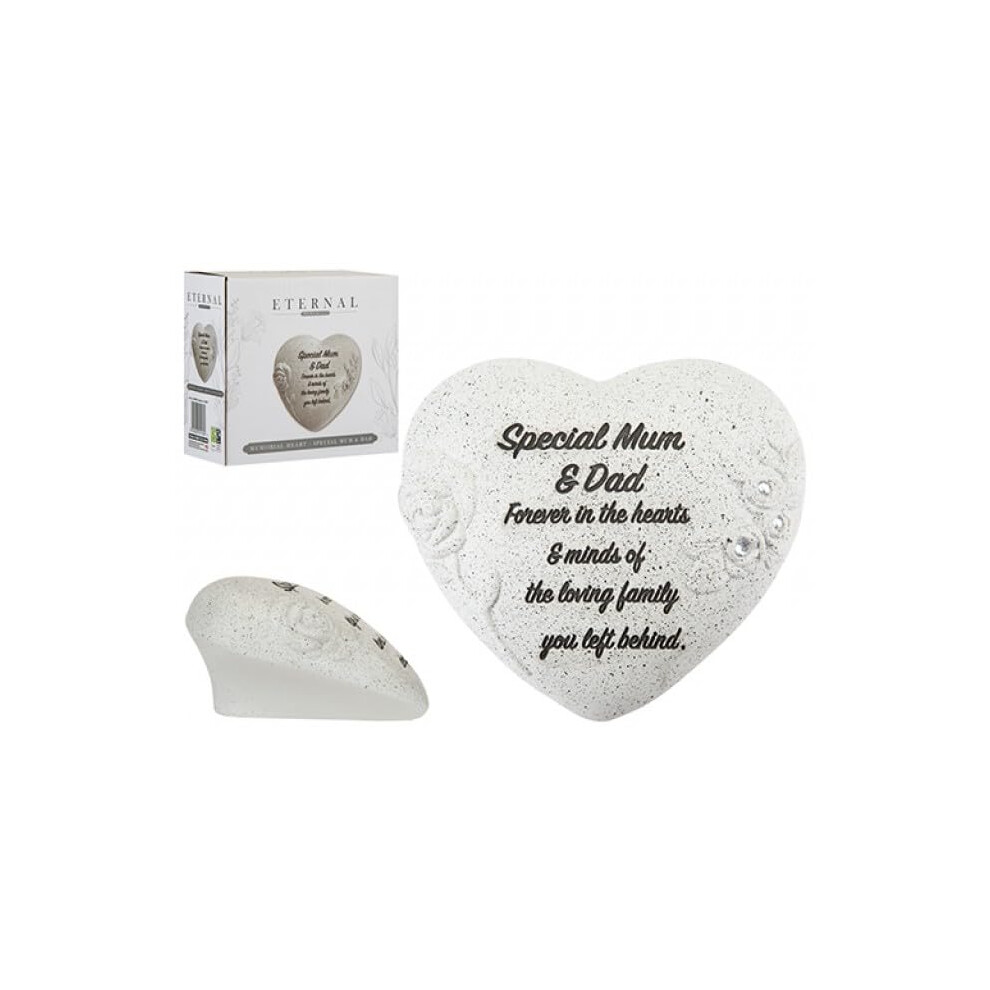Pms International Mum & Dad Heart Memorial Grave Ornament