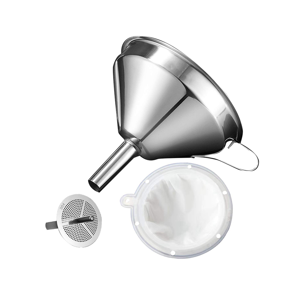Markenlos 5.1 Inch Kitchen Funnel With 200 Mesh Food Filter Strainer For Oil