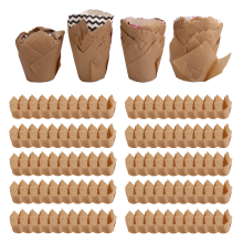 200 forminhas de cupcake em formato de tulipa para casamentos e aniversários