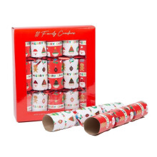 Cute Red & White Family Christmas Party Crackers