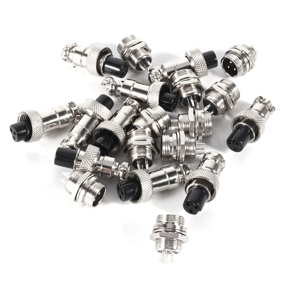 10 Set GX12 3Pin 12mm Aviation Plug Male Female