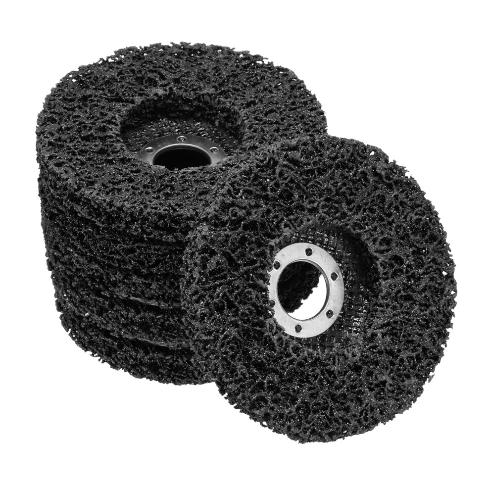 Pack Of 6 Discs 125 Mm Black Nylon Sanding Discs For Metal Cleaning, Oxidation Removal, And Rust Treatment 6447073398179
