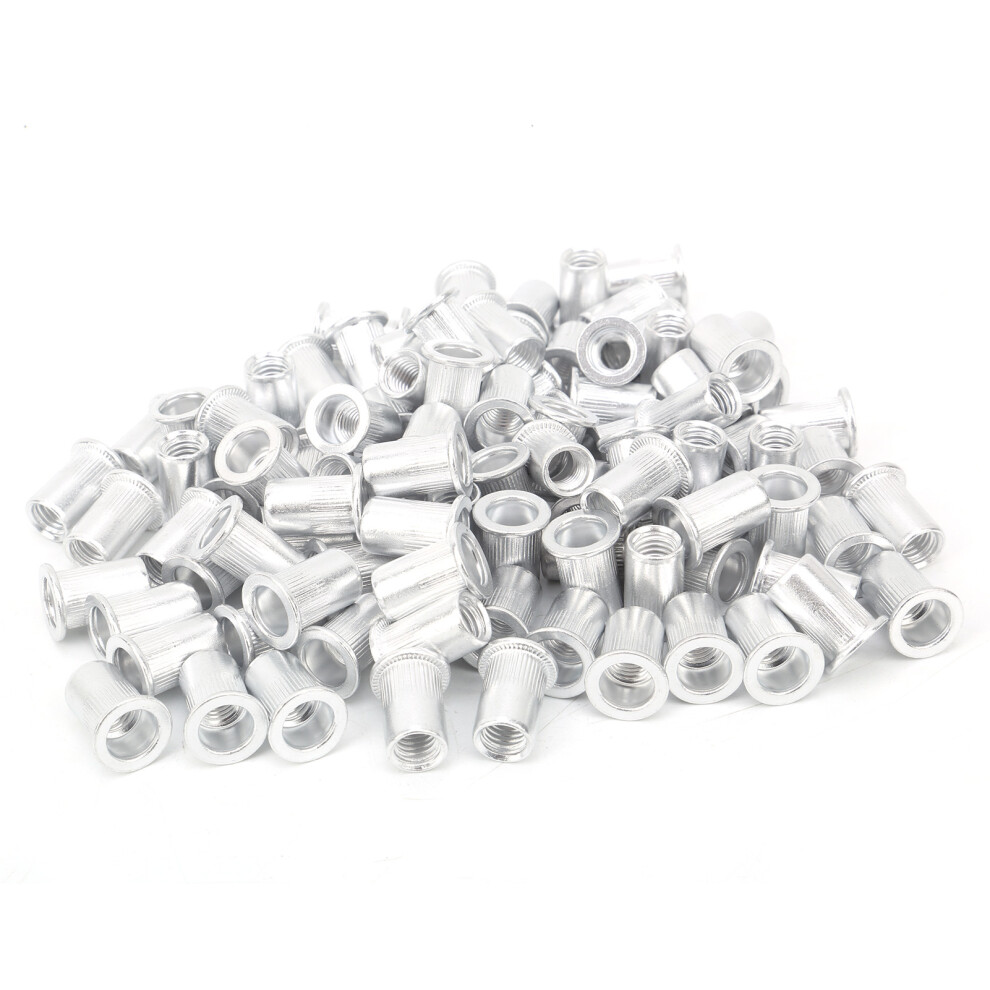100Pcs Pull Riveting Nuts Aluminum Flat Head