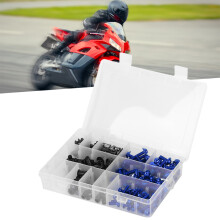 223 Stück Motorrad-Verkleidung Schrauben Set Windschild Schrauben Muttern Blau Universell