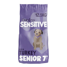 Burgess Sensitive Dry Senior Dog Food 7+ Rich in Turkey, 12.5 kg