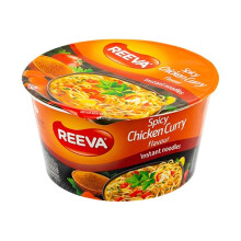 Reeva Instant Bowl Noodles Halal Certified Instant Spicy Chicken Noodles 75g (48)