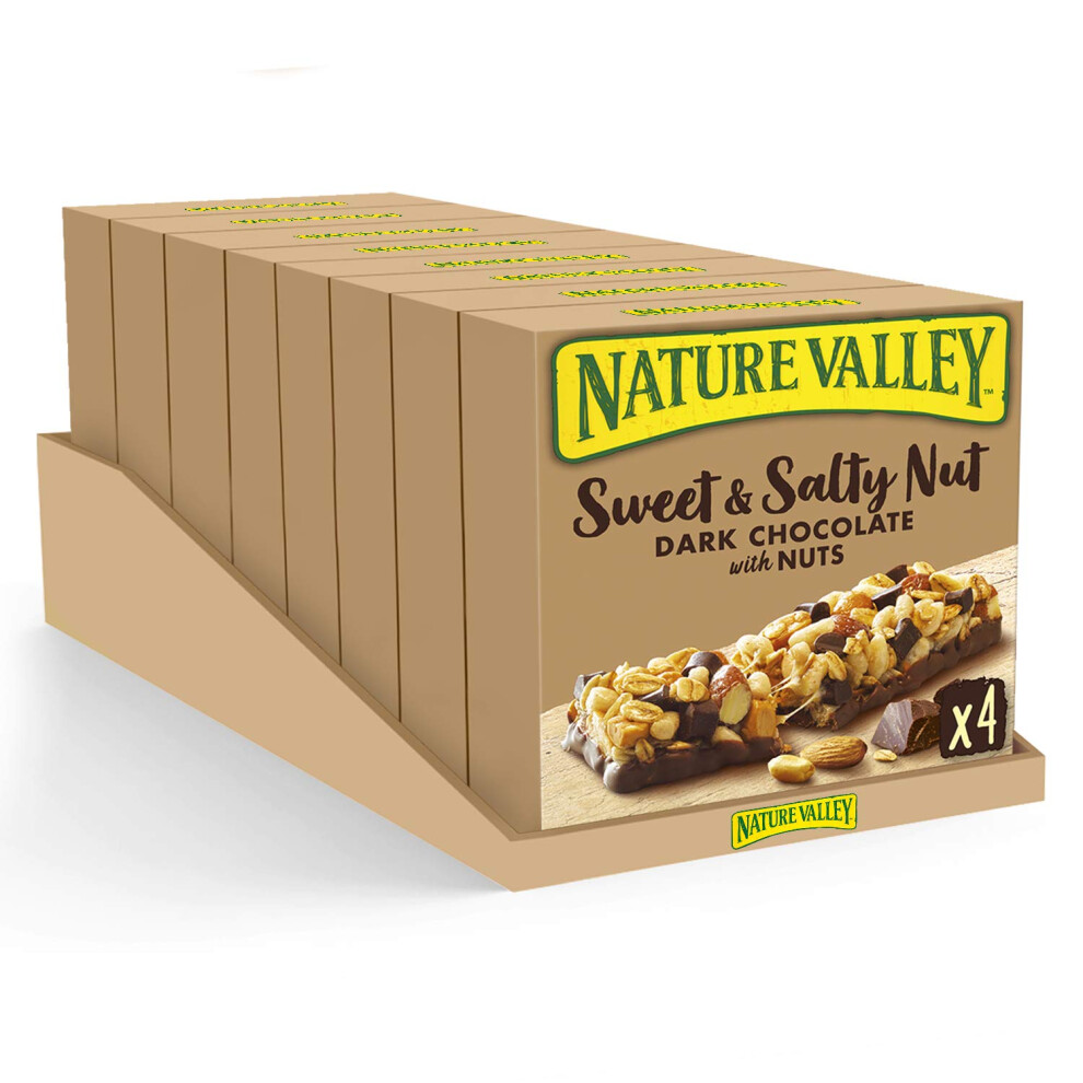 Nature Valley Sweet & Salty Nut Chocolate With Nuts Cereal Bars 4 X 30G (Pack Of 8, Total 32 Bars) Dark