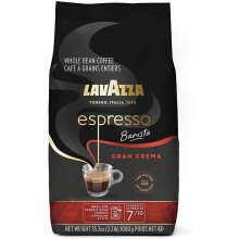 Lavazza Espresso Gran Crema, Whole Bean Coffee Blend, Medium Espresso Roast, 2 x 1kg Pack