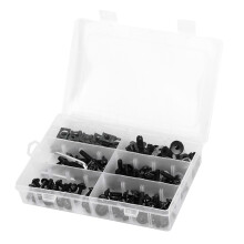 173pcs Motorcycle Screws & Nuts Kit for Fairings & Bodywork - Black Color