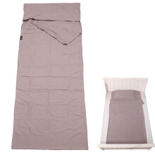 Travel Cot Sheet - Lightweight Washable Sleep Sack, Compact Foldable Liner, Breathable Khaki Cover for Overnight Use