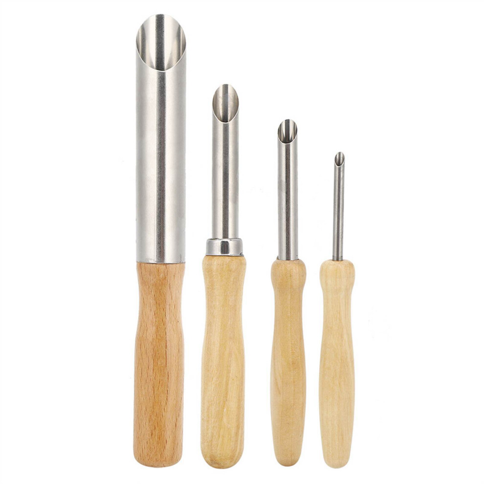 4Pcs Wood Handle Circular Round Hole Pottery Clay