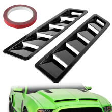 2 Stück Schwarze ABS Hood Panel Trim Louver Kühlungs Lüftungsgitter Abdeckung 42,5 cm x 11,5 cm