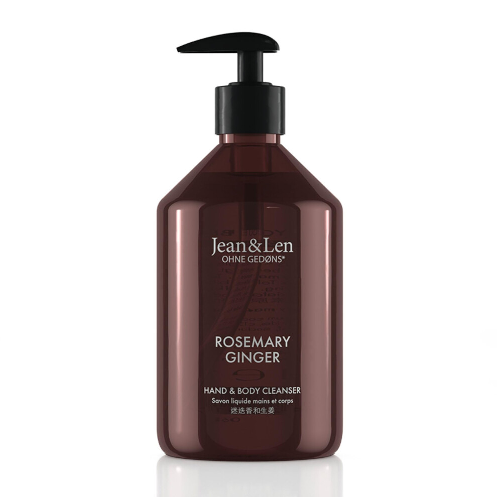 Photos - Shower Gel Jean & Len Hand & Body Cleanser Rosemary & Ginger, for a fragrant cleansing experience, body & hand soap in a minimalistic b