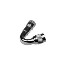 2 Pcs Angled Valve Extension Adapter for Motorcycle Scooter Bike Durable Silver Metal Valve Cap Easy Install Compatible