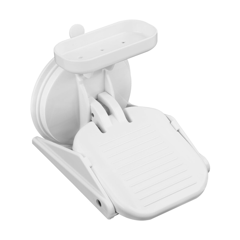 Shower Foot Rest with Suction Cup, Anti-Slip Folding Stool for Shaving Legs, Drill-Free Bathroom Footrest, Reusable Design