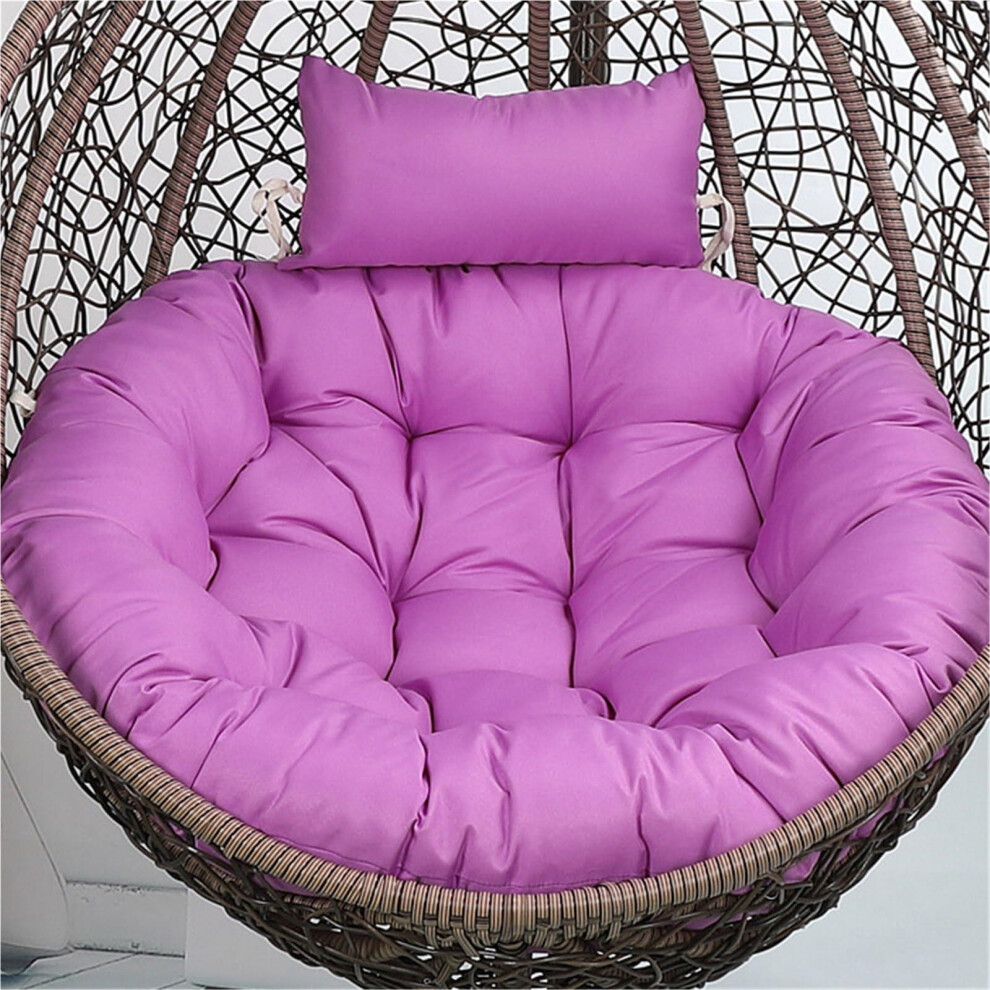 Egg Chair Cushion, Violet 100cm PP Cotton Replacement Cushion for Indoor Outdoor Hammock Basket Swing with Headrest