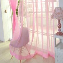 100x200CM Pink Sheer Voile Curtains - Lightweight Tulle Drape Panel for Office Decor and Privacy