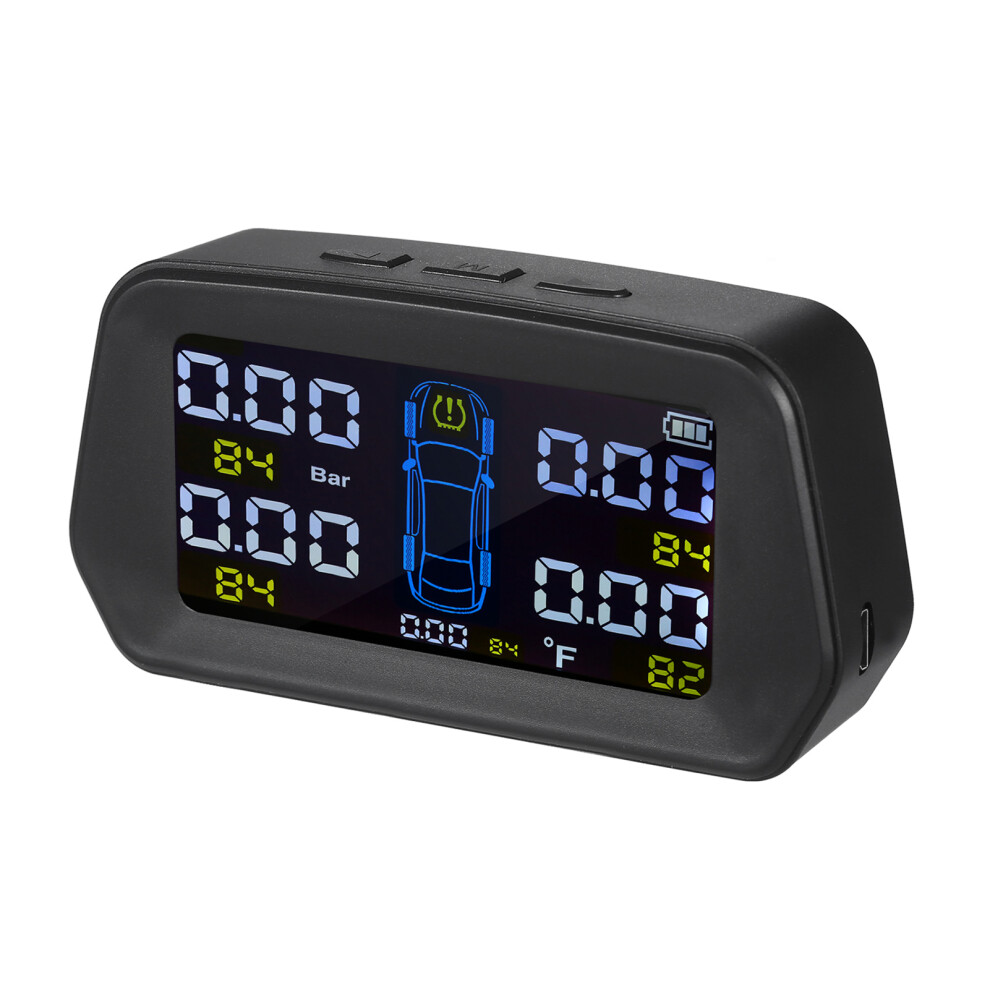 Solar Tire Pressure Monitoring System With 4 External Sensors & Alarm 4941346273337