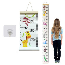 Height Chart for Kids - Removable Wall Ruler Canvas and Wood, Height Measure Wall Decor for Bedroom Nursery, 78 Inches
