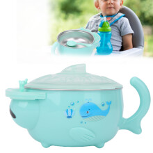 Edelstahl Baby-Isolationsschale mit Saugnapf – Grün, Pink