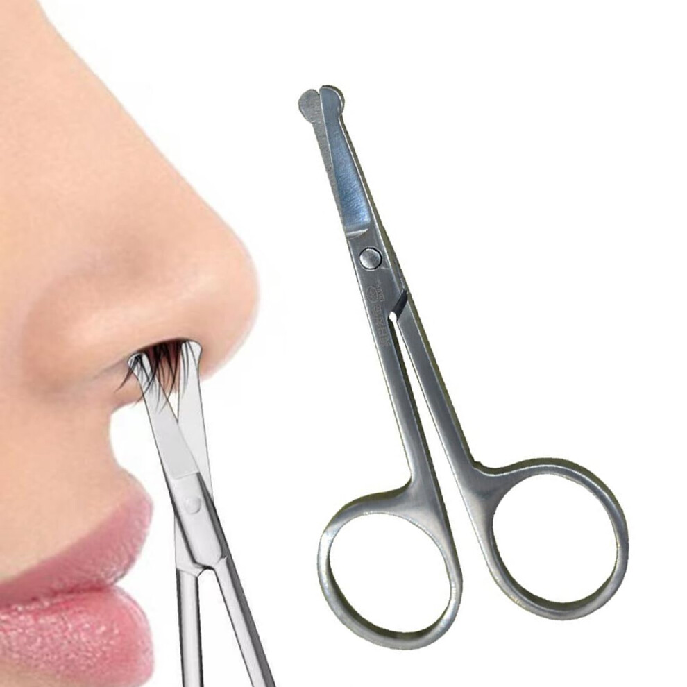 Stainless Steel Nose Hair Scissors for Men and Women - Precision Trimming for Facial Hair, Eyebrows, and Ear Hair