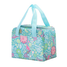 (D) Bento Bag Insulated Waterproof High Capacity Dirt-resistant Portable Printed Design Square Lunch Bag