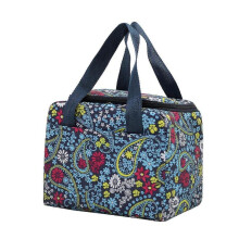 (A) Bento Bag Insulated Waterproof High Capacity Dirt-resistant Portable Printed Design Square Lunch Bag