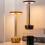 (Silver) Rechargeable Cordless Desk Lamp with Stable Base Soft Glow Dimmable Touch Control Waterproof Modern 3