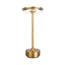 (Gold) Rechargeable Cordless Desk Lamp with Stable Base Soft Glow Dimmable Touch Control Waterproof Modern