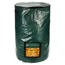 Environmental Compost Bag for Garden Waste, 34 Gallon Green PE Compost Bin for Kitchen Organic Waste Disposal
