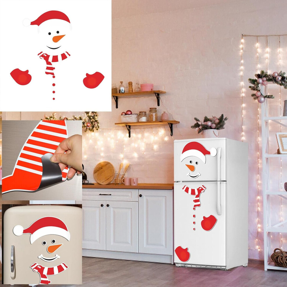 Novelty Festive Christmas Decorations Christmas Decoration Snowman Expression Magnetic Refrigerator Sticker Holiday Decoration Garage Door Decoration