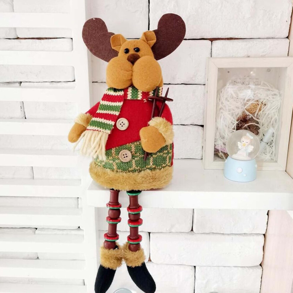 (C) Christmas Decorations UK Stock Christmas Decorative Tabletop Decorations, Long Legged Cloth Doll Dolls, Santa Claus Dolls Decorative Xmas Decor
