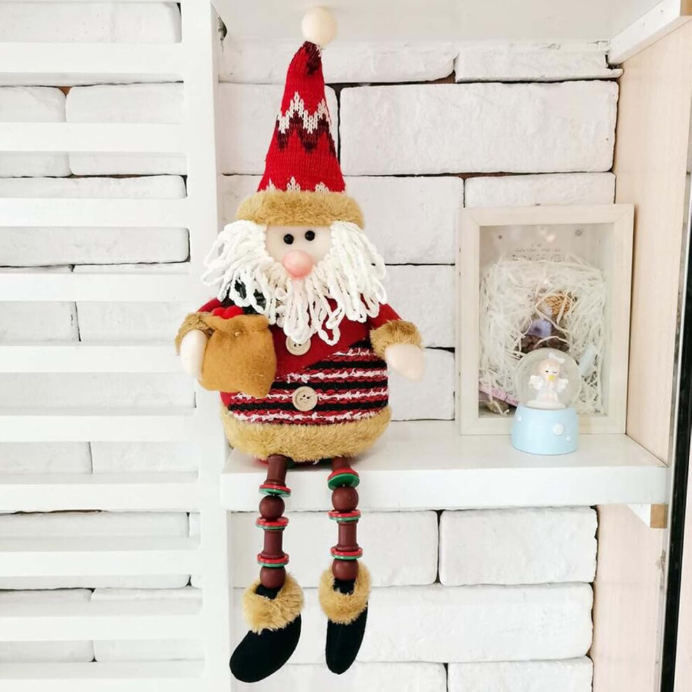 (A) Christmas Decorations UK Stock Christmas Decorative Tabletop Decorations, Long Legged Cloth Doll Dolls, Santa Claus Dolls Decorative Xmas Decor