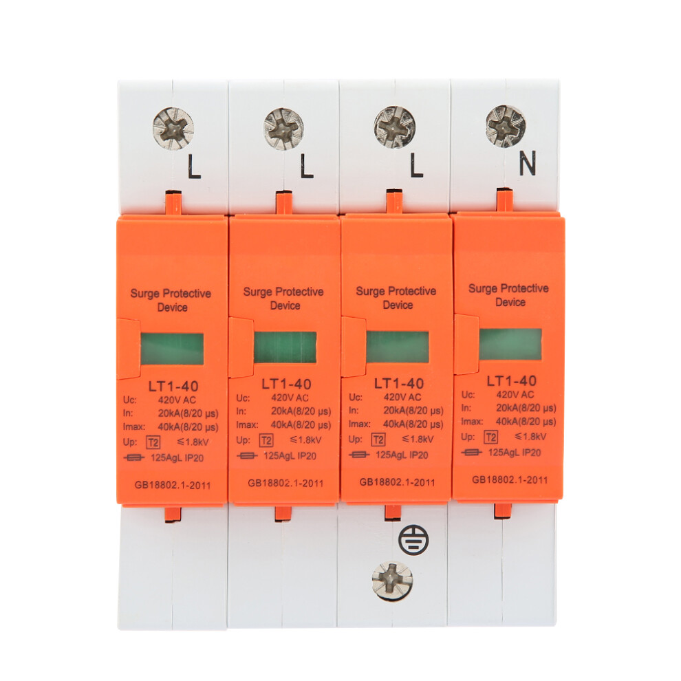 4P 40kA 420vAC House Surge Protective Low voltage