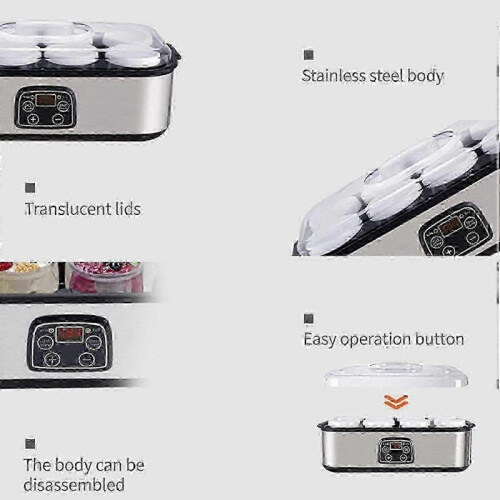 (EU) Probiotic Yogurt Maker with Adjustable Temperature and Time Control 2