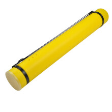 Document Poster Tube with Clear ID Card Cap, Telescoping Flexible Plastic, Water Resistant, Large Yellow Size for Blueprints and Artwork