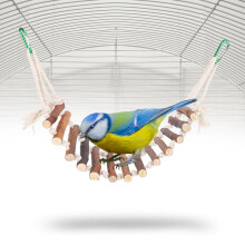 Parrots Wood Suspension Bridge 10CM Baumwollseil Kleiner Haustier-Vogel Hängeleiter