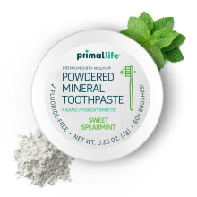Primal Life Organics - Limpieza de dientes de la boca sucia de la boca de dientes Polvo Aceites esenciales con sabor a caoln natural y arcilla bento