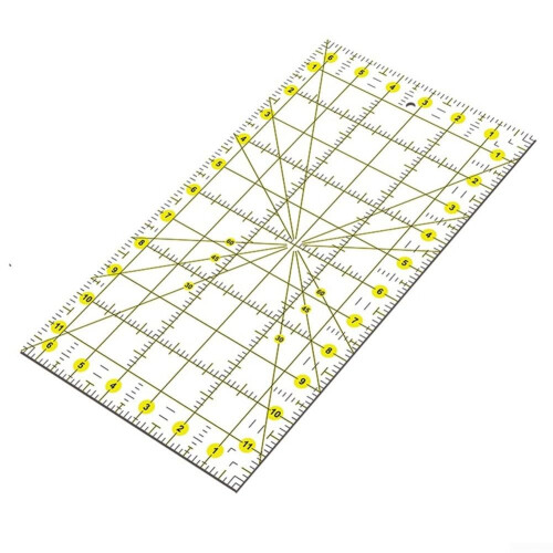 Two Tone Acrylic Patchwork Ruler for Quilting, 12-inch Size, Durable Material for Sewing Techniques