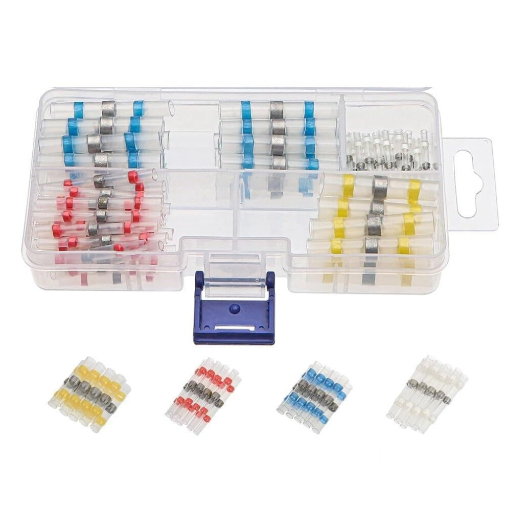 Solder Seal Wire Connectors Kit 100Pcs Heat Shrink Insulated Waterproof Butt Splice Terminals Electrical Connectors 6038364078292