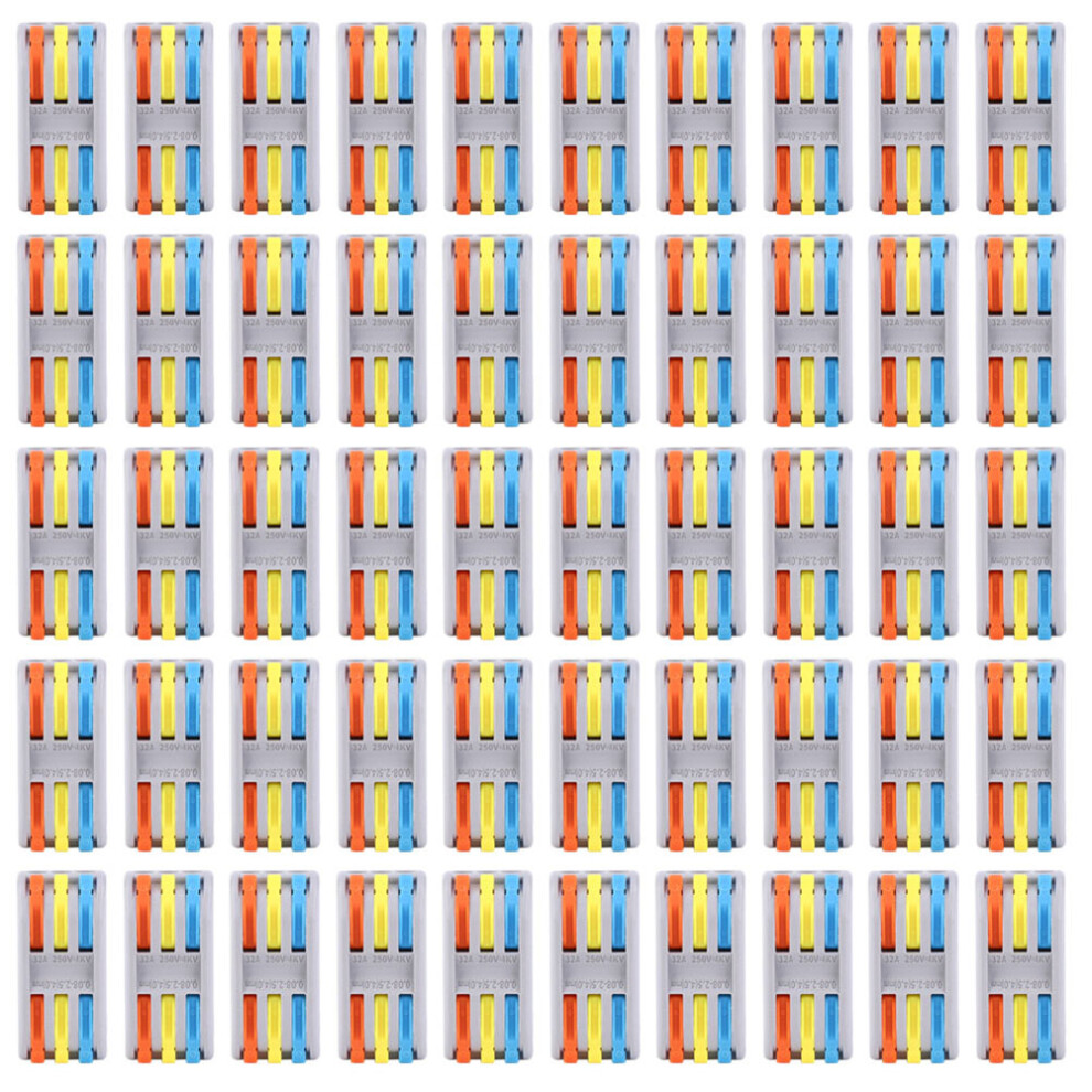 50PCS 11~28AWG PCT-2-3 Conductor Terminal Block