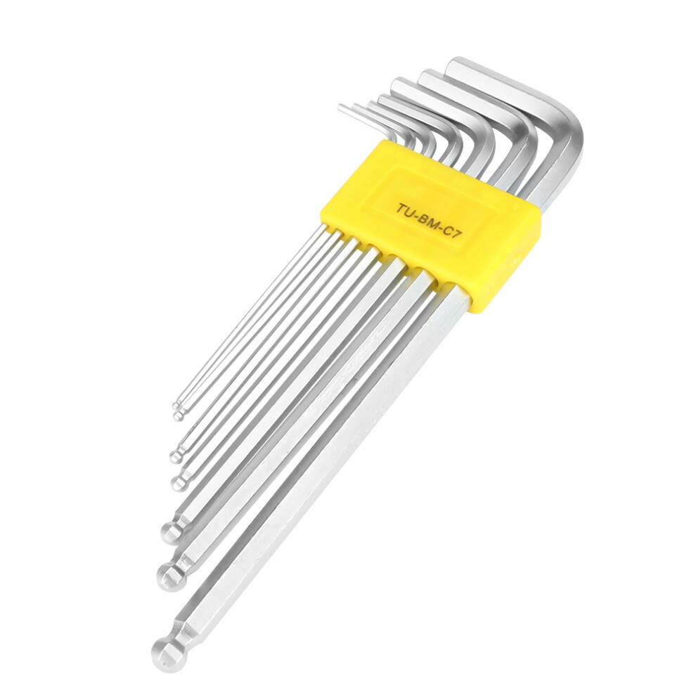 7PCS Extended Ball End Hex Key L-Wrench Set