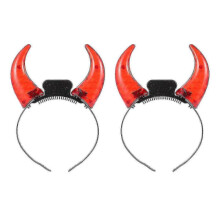 2pcs LED Devil Horn Headband Light Up, Red Halloween Party Costume Accessories - DSW