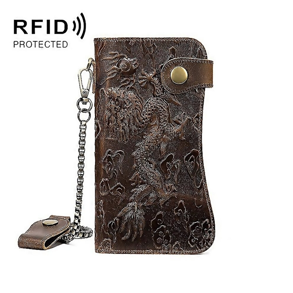 For B161 Rfid Retro Antidegaussing Iron Chain Leather Wallet Crafted With Attention To Detail-image-OPC-PKB7YSV-NEW
