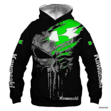 (XXS, 145) 2022 Spring And Autumn New Kawasaki 3d Printer Digital Printing Zipper Hoodie Motorcycle Running Hoodie Men Ladies New